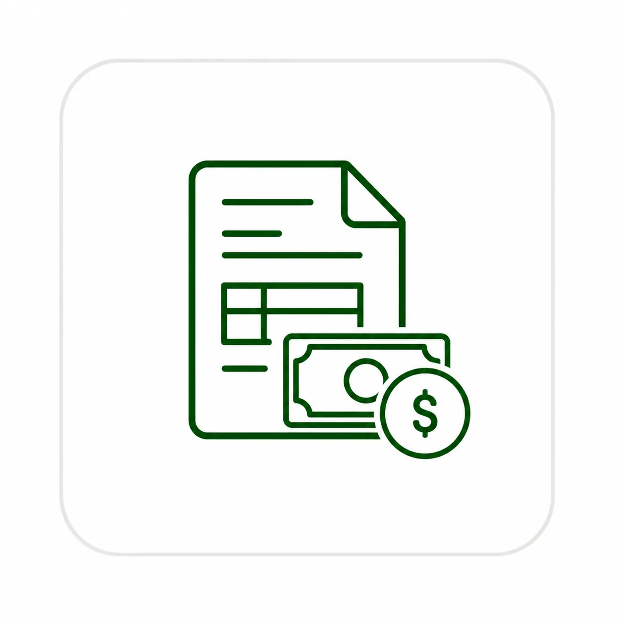 Balance payment document icon before shipment