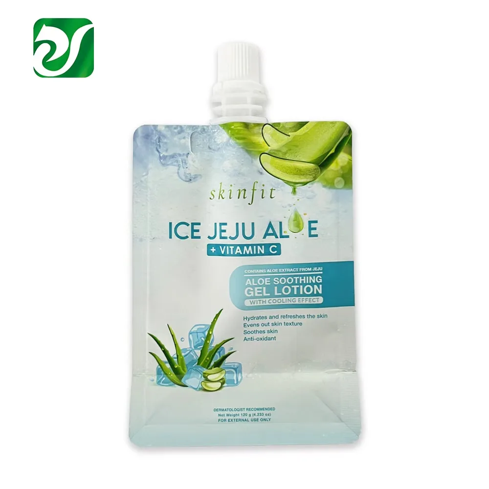 Custom aloe gel lotion spout pouch for daily chemical packaging