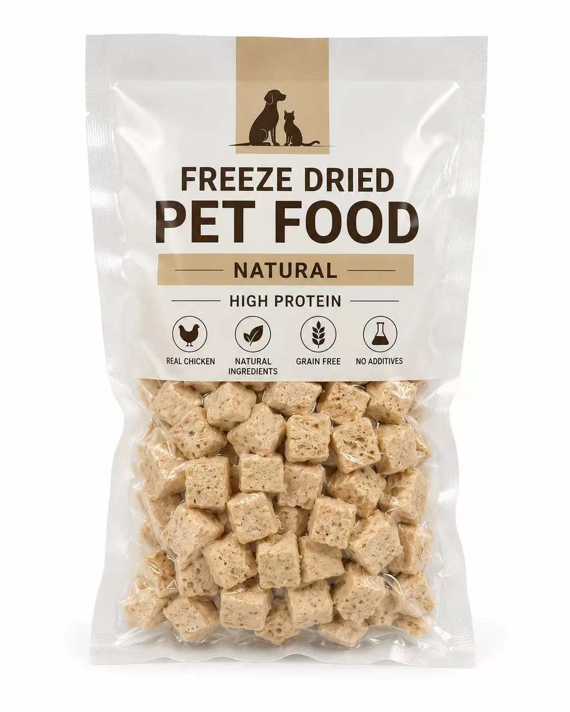 Freeze-dried food quad seal pouch example