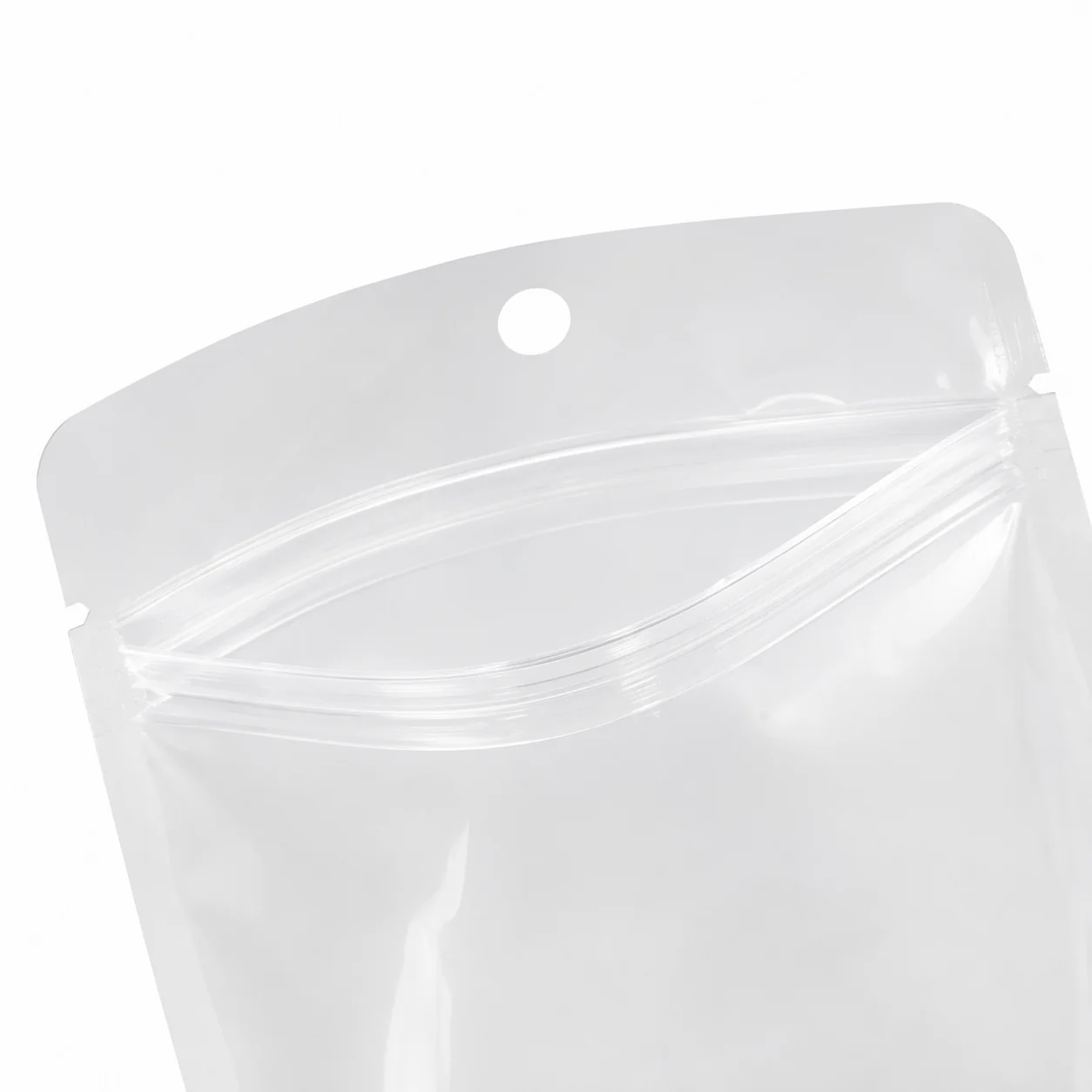 Three side seal pouch zipper detail
